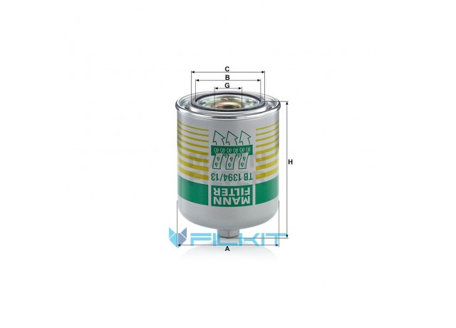 Фільтр осушувача повітря TB 1394/13 x MANN Фільтр осушувача повітря TB 1394/13 x MANN